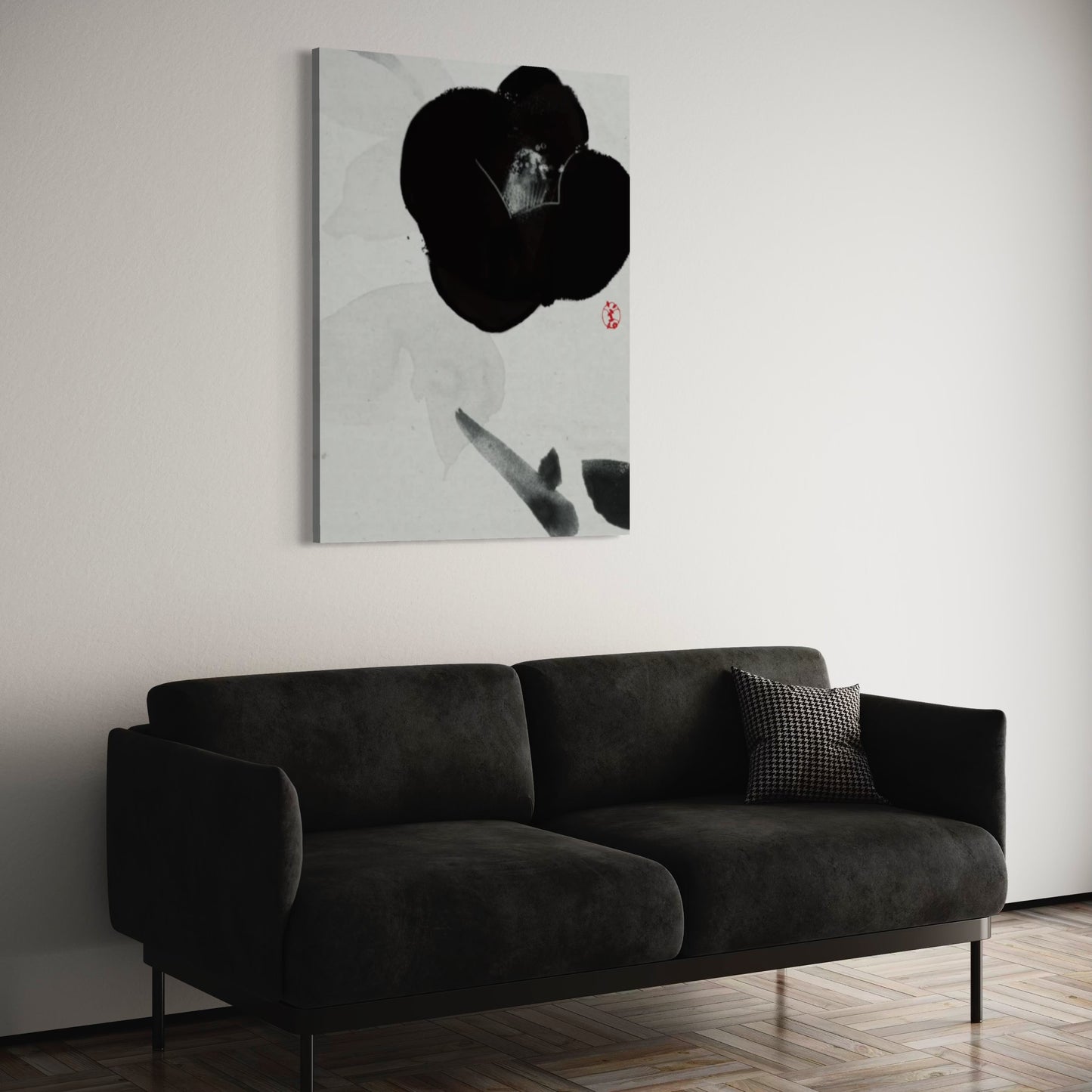 Canvas Print black camellia image 2
