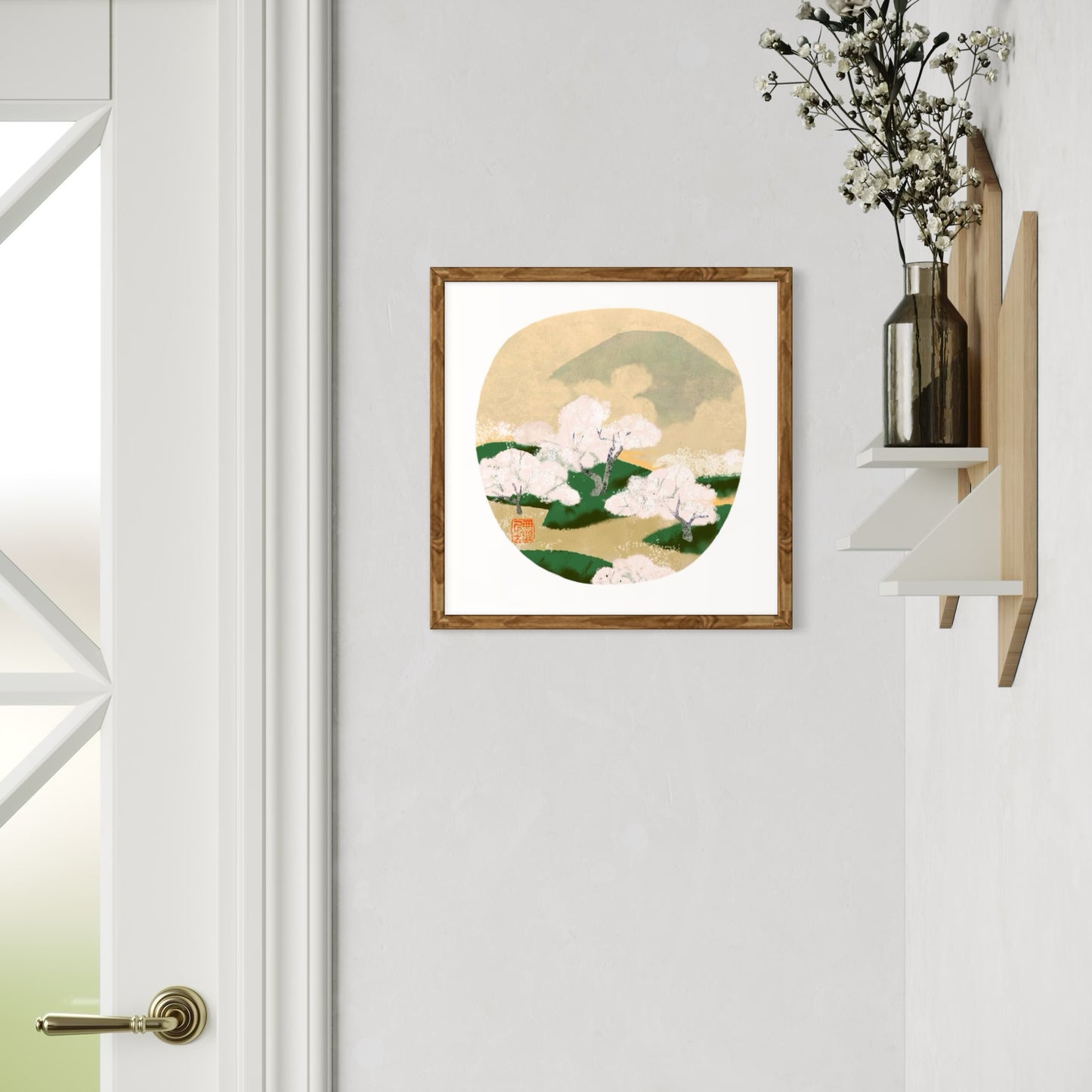 Cherry blossom garden oval image 2