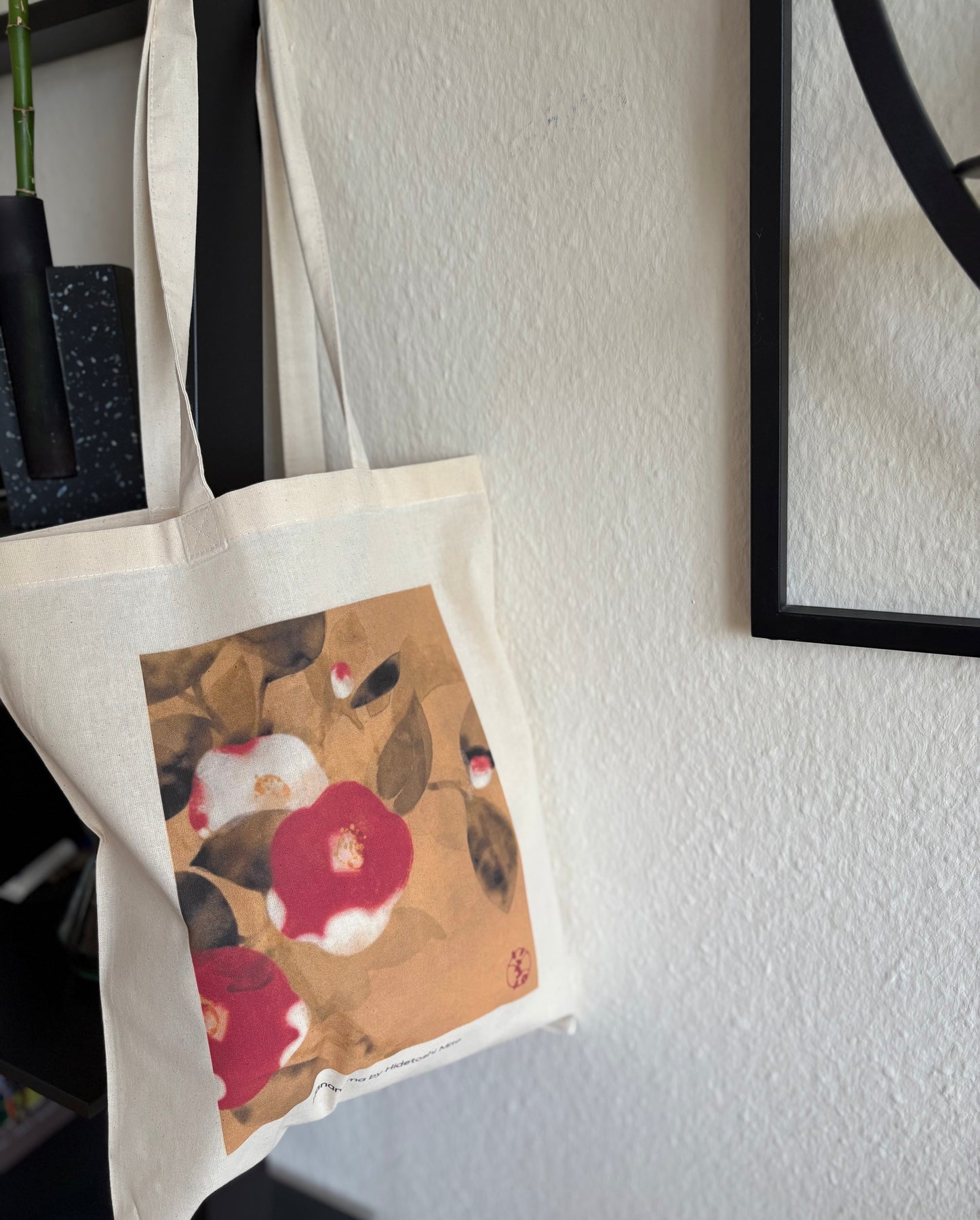 -Cotton Bag- Red Camellia