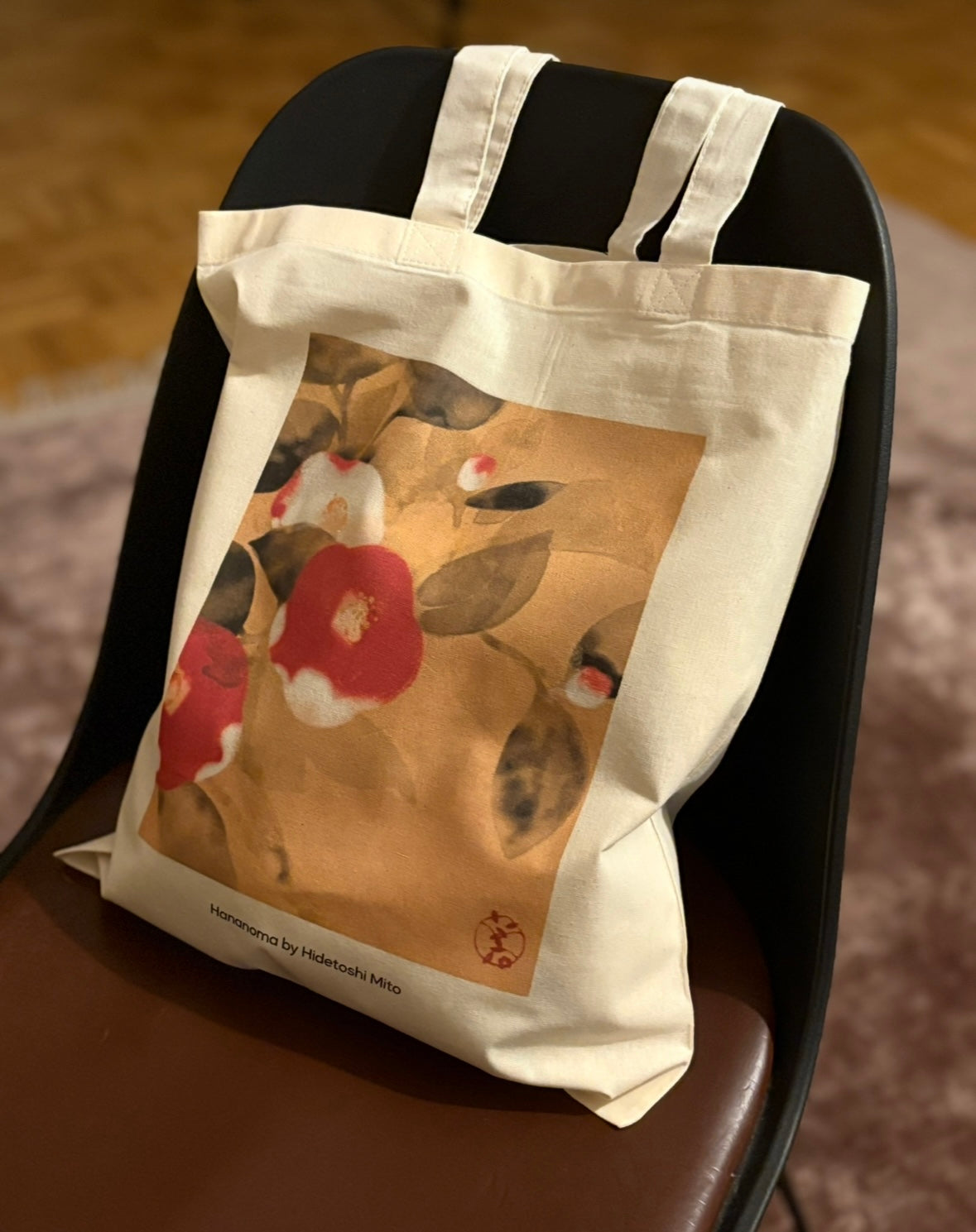 -Cotton Bag- Red Camellia