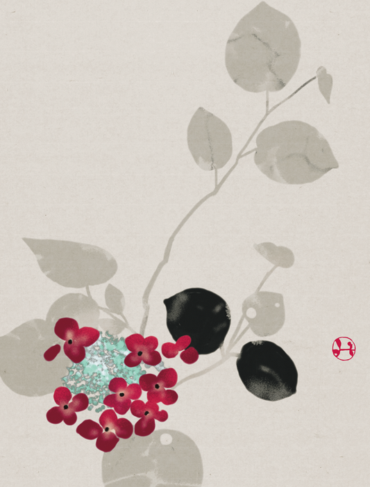 -Papierdruck neu- Arrangements of plum blossoms